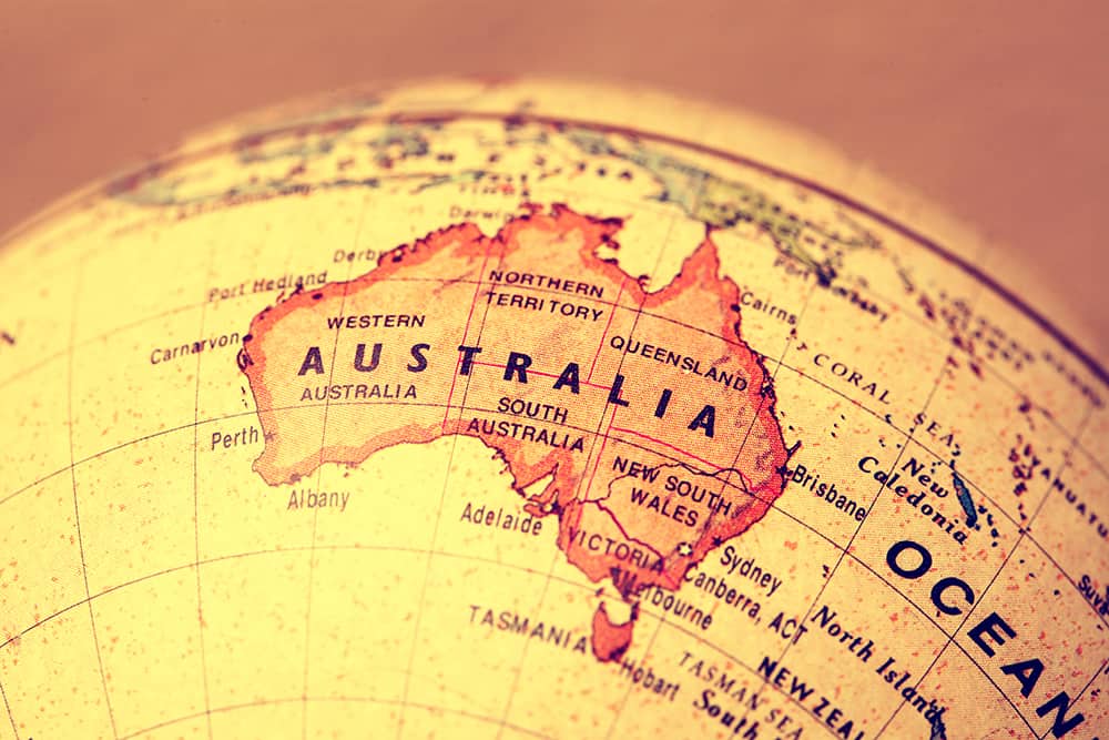 Australia,On,Atlas,World,Map